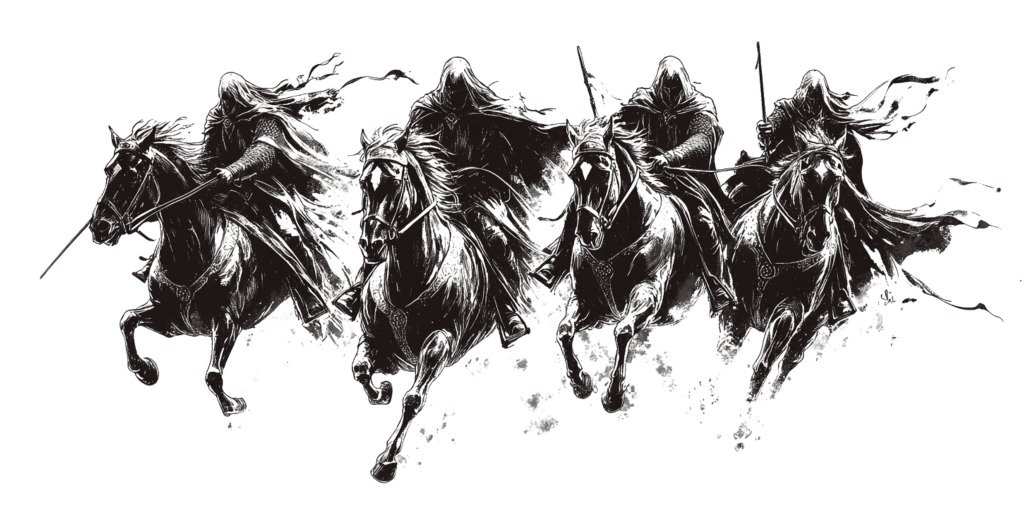the four horsemen - generated by mid journey