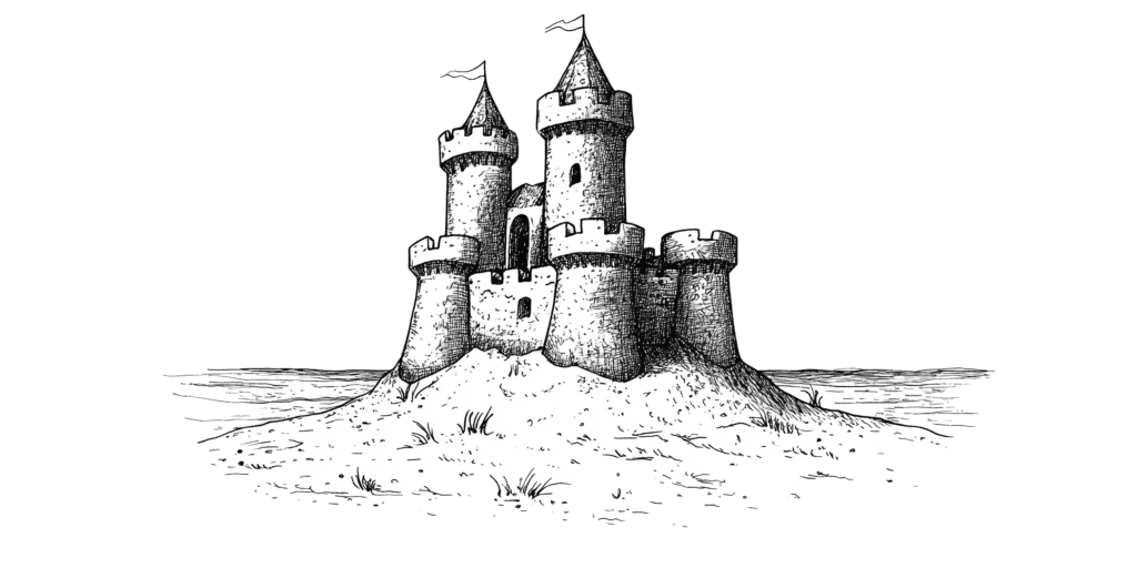 Sand castle depicting temporary nature of life around us.